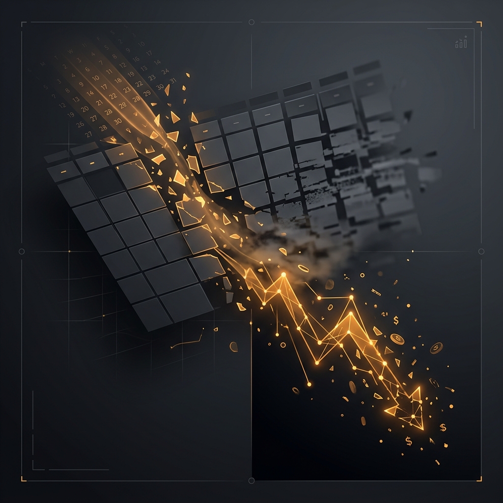 Abstract visualization of calendar blindness and financial loss
