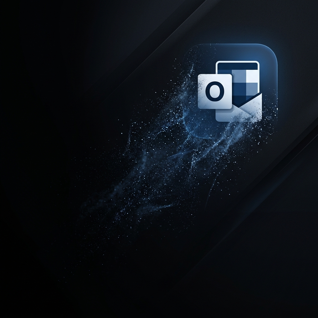 Outlook calendar icon fading into darkness